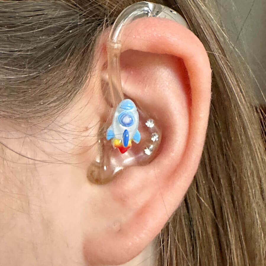 Rakete Hörgeräteschmuck für Kinder 1 Rakete Hörgeräteschmuck für Kinder